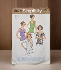 1975 Simplicity Sewing Pattern 6975 Womens Multiple Tops Size 12 Bust 34 Miss picture