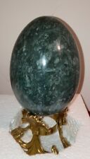 The Connoisseur Collection Teal Green Marble Egg On A Brass Fleur De Lis Base picture
