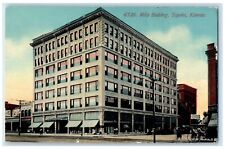 c1910 Mills Building Exterior Street Road Topeka Kansas Vintage Antique Postcard picture