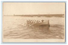 c1920's USS Pittsburgh Navy Sailor Boat Race Winners RPPC Photo Vintage Postcard picture