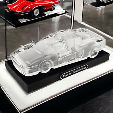 FERRARI TESTAROSSA Crystal Glass Car Display Paperweight On Wood Base picture