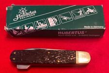 HUBERTUS MANUAL FOLDING KNIFE, VINTAGE, LOCKBACK, BLACK COMPOSITE, GERMAN picture