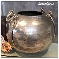 Vintage Turkish Handmade Planter by Ottoman Treasures Silver over Copper Pot picture