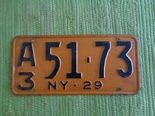 1929 New York License Plate 29 NY Tag A3 51-73 picture