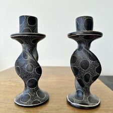 Pair of Vintage African Soapstone Candlestick Holders picture
