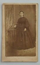 Antique 1800's CDV Photograph Standing Woman in Plain Dress 5025 picture