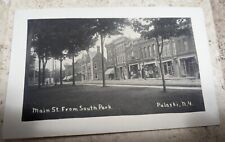 VTG  RPPC REAL PHOTO SOUTH MAIN ST FROM SOUTH PARK MANY STORE FRONTS PULASKI NY picture