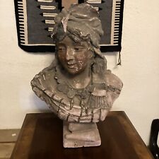 ANTIQUE Ceramic 2 Foot Tall Vintage Bust Lady Flapper Gypsy ART DECO 1920’s? picture