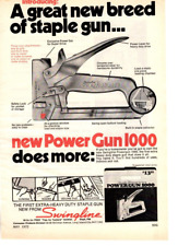 1972 SWINGLINE POWER GUN 1000 STAPLE GUN PRINT AD  VINTAGE TOOL HARDWARE AD picture