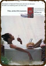 1971 SEXY BLACK WOMAN SMOKES L&M CIGS in BATHTUB Vintage Look DECORATIVE METAL S picture