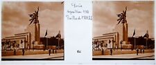 Paris Exposition Univer.1937.Pavillon de L'U.R.S.S.S.Stereo view on glass 45x107mm picture