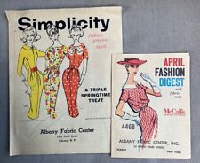 Vintage Simplicity Spring Fashion Preview Ad Flyer 1958 Albany Fabric Center picture