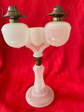 Antique 1870 RARE Frosted Signed Ripley Wedding Oil Lamp Kerosene #1 Burner READ picture