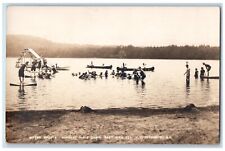c1910's Sargent Girls Camp Water Sports Peterborough NH RPPC Photo Postcard picture