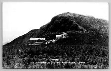 MT Mansfield Hotel & Nose Stowe Mt Birdseye View VT RPPC C1940's Postcard J21 picture