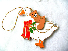 Mother Goose with Teddy Bear Wood Christmas Ornament picture