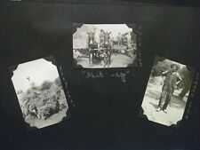 1921 - 1927 Haying, mules, black and white photos in scrapbook page. Ohio picture