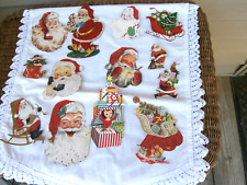Vintage 70s - Santa Christmas Cut Out Lot  - Die Cut like Decorations picture