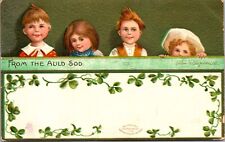 Clapsaddle St. Patrick's Day Postcard Children Shamrocks From The Auld Sod picture