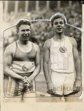 1928 Press Photo Charles Paddock & Charles Borah at Olympic tryout finals, PA picture