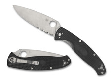 Spyderco Knives Resilience Liner Lock Serrated 8Cr13MoV Steel Black FRN C142PSBK picture