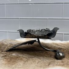 Elegant Lily Pad Metal Repousse Candle Holder  picture