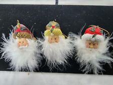 Vintage BEALLS PALAIS ROYAL STAGE SET OF 3 CHRISTMAS ORNAMENTS Santa Exc. Cond picture