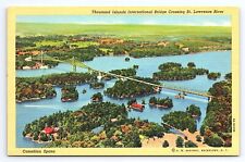 Postcard Thousand Islands International Bridge St. Lawrence River Canadian Spans picture