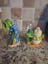Vintage Disney Store A Bugs Life Heimlich and Flick Ceramic Figurine Lot Pixar picture