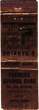 Farmers Savings Bank, Member FDIC, Joice, Iowa Vintage Matchbook Cover picture