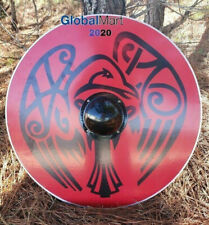Viking Wooden Round Armor Nors Hoplite Madieval Larp Repro Handmade Style Item picture