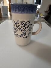 Rare Vintage Asian Inspired Tall Coffee Or Teacup Abstract Unique Design Handle picture
