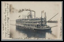 EXCURSION STEAMER PADDLE SHIP FERRY WINONA MS. MISSISSIPPI RIVER BOAT RPPC RP PC picture