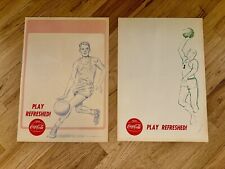 Rare Vintage Coca Cola Basketball Cardboard Posters - Set Of 2 picture