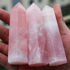 TOP Large Natural Pink Rose Quartz Obelisk Stone Healing Crystal Point Wand Rock picture