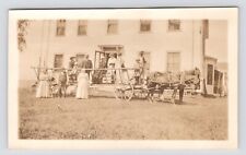 c1910s~Big Family on Long Stage Coach~Horses~Pre-War Era~Antique~Photograph picture