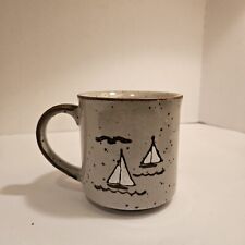 Vintage Otagiri Speckled Mug With Sailboats picture