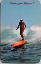Vintage 1961 Hawaiian SURFING Postcard 