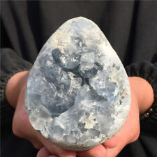1.8LB Natural Blue Geode Stone Quartz Crystal GemSpecimen Reiki Healing XL2758 picture