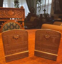 Antique Tiffany Studios New York #1198 American Indian XRare Bookends: Gold Dore picture
