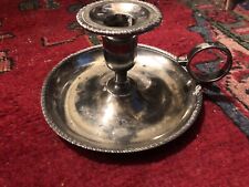 Early 19th Century Roswell Gleason Pewter Chamberstick Candle Holder  picture