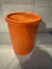 VINTAGE Tupperware Retro Orange Canister 811 With Lid Seal 812 picture