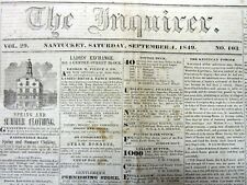 1849 Nantucket MA newspaper wth ESSAY to GO WEST & Join the CALIFORNIA GOLD RUSH picture