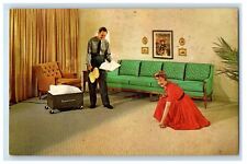 c1960s Lady Touching Floor, Duraclean Absorption Process Vintage Postcard picture