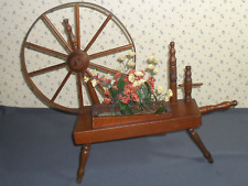 Vintage wooden spinning wheel planter 22