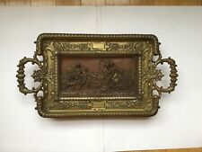 ANTIQUE FRENCH DECORATIVE ART BRONZE TRAY BY MARCEL DEBUT 1865 - 1933, SIGNED picture