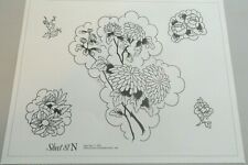 VTG 1978 Spaulding & Rogers Don Nolan Tattoo Flash Sheet #81N Flowers picture