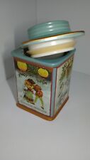 Oneida Sakura Holiday Memories Old World Vintage Chris Stoneware Canister 7 in picture