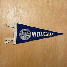 Vintage 1950s Wellesley College 4x9 Felt Pennant Flag picture