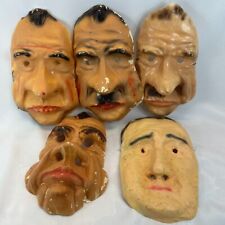 Lot of 5 Vintage Hand Painted Richard Nixon President Face Plastic Masks picture